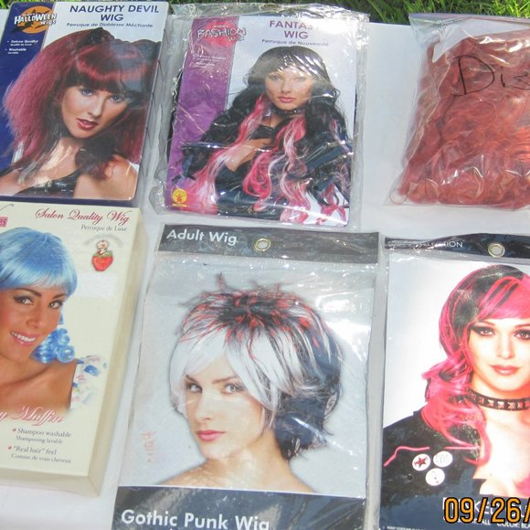 New In Bag    Bundle of 6 Halloween Wigs main image 4